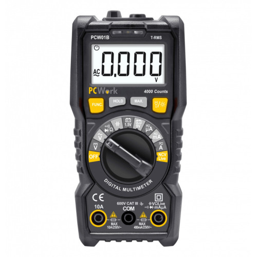 Deftige instapmultimeter 3 ¾, TRMS, autorange, ncv PCW01B Deftige instapmultimeter 3 ¾, TRMS, autorange, ncv PCW01B