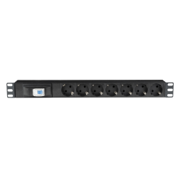 19" 1U Socketstrip 7 With breaker 19" 1U Socketstrip 7 With breaker