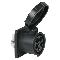 CEE 125 A/400 V 5P Socket Female Black CEE 125 A/400 V 5P Socket Female Black