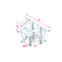 Pro-30 Triangle P Truss - T-Cross + down 4-way - 50 cm P (Milos Ø 29,8 mm compatible)