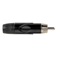 RCA Connector - Male - Black Housing Black end cap