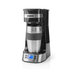 Koffiezetapparaat met één portie koffie | 0,4 l | 750 W | Timerfunctie | Geïsoleerde reisbeker | Automatische uitschakeling | LCD-scherm | Zwart