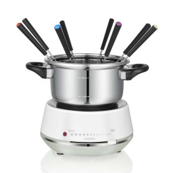 Elektrische fondue 2L 1200W Roestvrij Staal / Wit