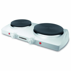 Dubbele elektrische kookplaat | 2300 W | Ø 18,5 + 15,5 cm | 5 warmtestanden | Antislipvoetjes | Wit