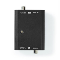 Digitale Audioconverter | 2-wegs | Ingangen audio / video / data: 1x S/PDIF (RCA) Female / 1x Toslink Female | Uitgangen audio / video / data: 1x S/PDIF (RCA) Female / 1x TosLink Female | Manueel | Zwart