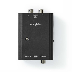 Digitale Audioconverter | 1-weg | Ingangen audio / video / data: 2x RCA Male | Uitgangen audio / video / data: 1x S/PDIF (RCA) Female / 1x TosLink Female | Manueel | Zwart