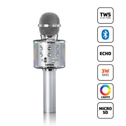Karaokemicrofoon met Bluetooth-luidspreker, USB en Micro SD-speler