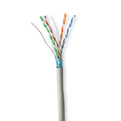 Netwerk Kabel Rol | CAT6 | Solid | F/UTP | CCA | 305.0 m | Binnenshuis | Rond | PVC | Grijs | Trekdoos
