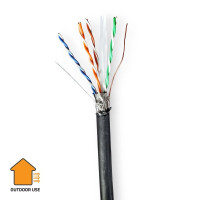 Netwerk Kabel Rol | CAT6 | Solid | S/FTP | Koper | 305.0 m | Buitenshuis | Rond | PE | Zwart | Trekdoos