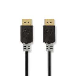 DisplayPort-Kabel | DisplayPort Male | DisplayPort Male | 4K@60Hz | Verguld | 2.00 m | Rond | PVC | Antraciet | Doos