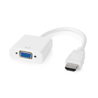HDMI™ Kabel | HDMI™ Connector | VGA Female 15p | 1080p | Vernikkeld | 0.20 m | Recht | PVC | Wit | Blister