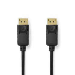 DisplayPort-Kabel | DisplayPort Male | DisplayPort Male | 4K@60Hz | Verguld | 2.00 m | Rond | PVC | Zwart | Doos