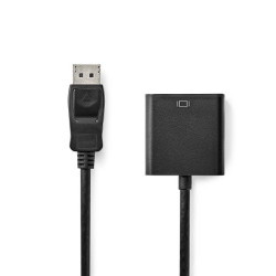 DisplayPort-Adapter | DisplayPort Male | VGA Female 15p | 1080p | Vernikkeld | 0.20 m | Rond | Zwart | Doos