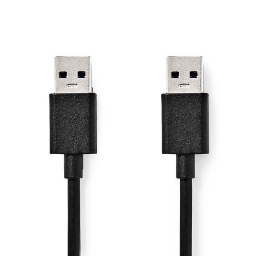USB-Kabel | USB 3.2 Gen 1 | USB-A Male | USB-A Male | 5 Gbps | Vernikkeld | 2.00 m | Rond | PVC | Zwart | Doos