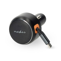 Autolader | 30 W | 2.4 / 3.0 A | Outputs: 1 | USB-C™ intrekbare kabel | 0.70 m | Automatische Voltage Selectie