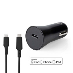 Autolader | 20 W | 1.67 / 2.22 / 3.0 A | Outputs: 1 | Poorttype: USB-C™ | Lightning 8-Pins (Los) Kabel | 1.00 m | Automatische Voltage Selectie