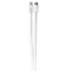 Coax- en CAT6-Combikabel | IEC (Coax) Male / RJ45 Male | IEC (Coax) Female / RJ45 Male | Vernikkeld | RG58 | 75 Ohm | Dubbel Afgeschermd | 3.00 m | Rond | PVC | Wit | Doos