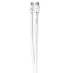Coax- en CAT6-Combikabel | IEC (Coax) Male / RJ45 Male | IEC (Coax) Female / RJ45 Male | Vernikkeld | RG58 | 75 Ohm | Dubbel Afgeschermd | 3.00 m | Rond | PVC | Wit | Label