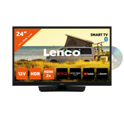 24 inch Smart HD LED TV Bluetooth® DVD-speler 12V Zwart