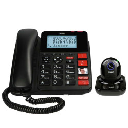 Bedrade telefoon voor senioren met draadloze SOS-alarmhanger