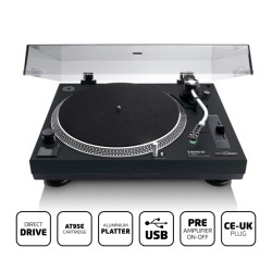 Direct drive platenspeler met USB / PC codering Zwart