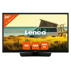 24 inch HD LED TV met DVB-T2 DVB-C DVB-S2 12V Zwart