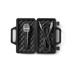Microfoon | Cardioïde | Afneembare Kabel | 5.00 m | 50 Hz - 15 kHz | 600 Ohm | -72 dB | Aan/uit knop | Inclusief reiskoffer | ABS / Aluminium | Grijs / Zwart