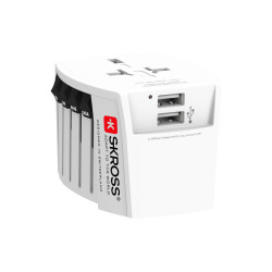 MUV USB (2xA) Compacte 2-polige wereldreisadapter met 2 geïntegreerde USB-poorten