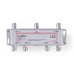 CATV-Splitter | 5 - 1000 MHz | Tussenschakeldemping: 10.0 dB | Outputs: 6 | 75 Ohm | Zink