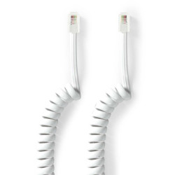 Telecomkabel | RJ10 Male | RJ10 Male | 2.00 m | Kabel design: Gekruld | Kabeltype: RJ10 | Wit | Doos