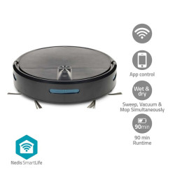 SmartLife Robotstofzuiger | Willekeurig | Wi-Fi | Capaciteit opvangreservoir: 0.6 l | Automatisch opladen | Maximale gebruiksduur: 2 uur | Zwart | Android™ / IOS