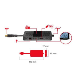 JOLLY LINE JL43703 DVB-T2 HD Decoder | Integrated HDMI Cable & TV USB Power