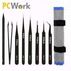 PCW08F Tweezer set, ESD safe, 8 pieces, stainless steel PCW08F Tweezer set, ESD safe, 8 pieces, stainless steel