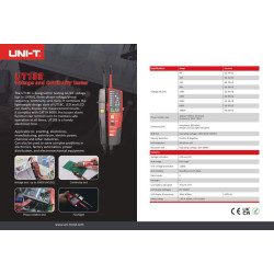 UT18E Voltage tester 1000V, continuity tester, IP65 UT18E Voltage tester 1000V, continuity tester, IP65