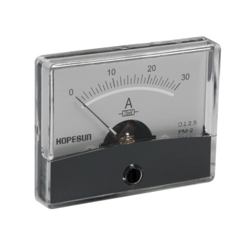 Analoge paneelmeter voor DC stroommetingen 30A CC / 60 x 47mm Analoge paneelmeter voor DC stroommetingen 30A CC / 60 x 47mm