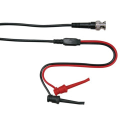 COAXKABEL 1m - BNC MANNELIJK + 2 MINIATUUR KLEMTESTPENNEN COAXKABEL 1m - BNC MANNELIJK + 2 MINIATUUR KLEMTESTPENNEN