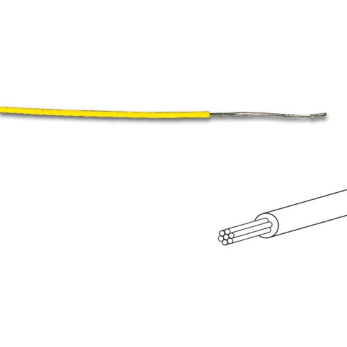 MONTAGEDRAAD - ø 1.4 mm - 0.2 mm² - MEERADERIG - GEEL MONTAGEDRAAD - ø 1.4 mm - 0.2 mm² - MEERADERIG - GEEL