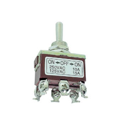 MAXI TUIMELSCHAKELAAR DPDT (ON)-OFF-(ON) 10A/250V MAXI TUIMELSCHAKELAAR DPDT (ON)-OFF-(ON) 10A/250V