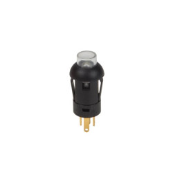 DRUKKNOP - MINIATUUR - ROND - SPST (AAN)-UIT - 1P - MET KABELS - GROENE LED