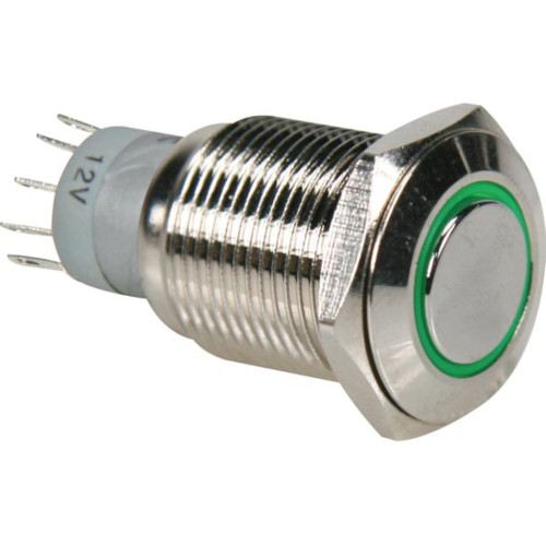 RONDE METALEN SCHAKELAAR SPDT 1NO 1NC - GROENE RING RONDE METALEN SCHAKELAAR SPDT 1NO 1NC - GROENE RING