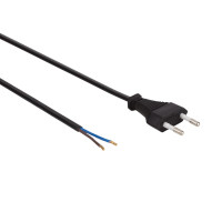 VOEDINGSKABEL ZWART CEE 7/16 "EUROSTEKKER"+ UITEINDEN L=1.8 m H03VVH2-F 2G0.75 mm²