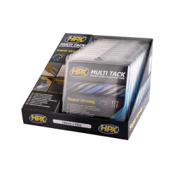 Display met 10x dubbelzijdige multi-tack tape - semi-transparant - 19 mm x 25 m