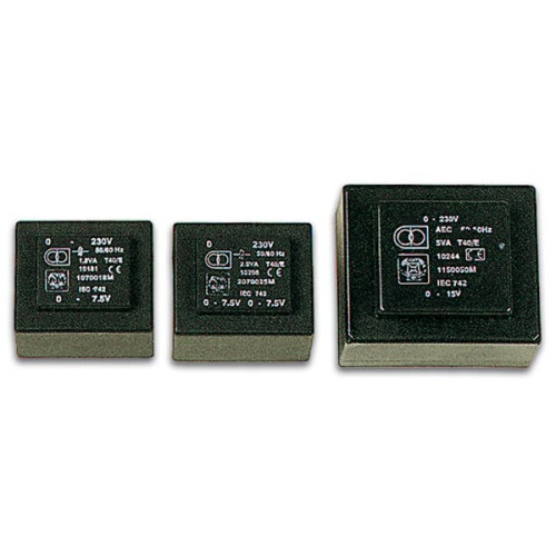 INGEGOTEN TRANSFORMATOR 12VA  2 x 24V / 2 x 0.250A