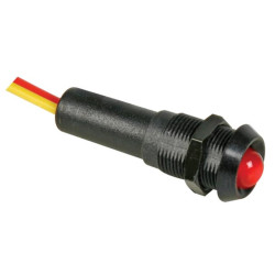 LED LAMP 12V ROOD KNIPPEREND - ZWARTE BEHUIZING