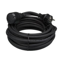 RUBBER VERLENGKABEL - 10 m - ZWART - 3G2.5 - PENAARDE