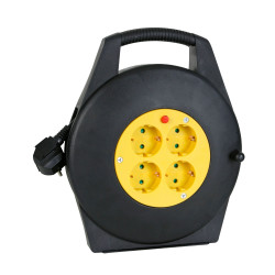 KABELHASPEL 10 m - 3G1.5 - 4 STOPCONTACTEN - RANDAARDE